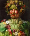 野菜と花の男 ジュゼッペ・アルチンボルド 古典的な静物画